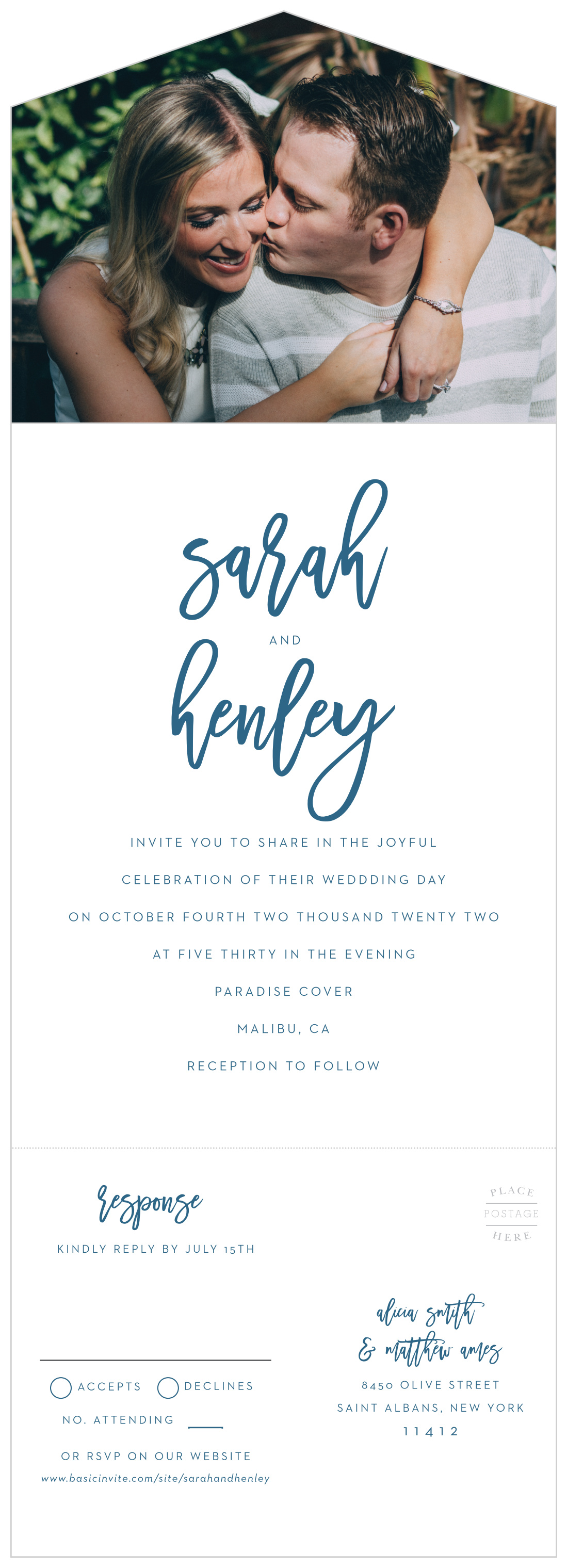 Simply Typographic Seal & Send Wedding Invitations