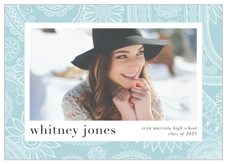 Choose the colors and fonts to fit your personality! Enter your graduation day details as well as the after-party celebration location and time! Pretty Paisley Graduation Announcements is a perfect choice.