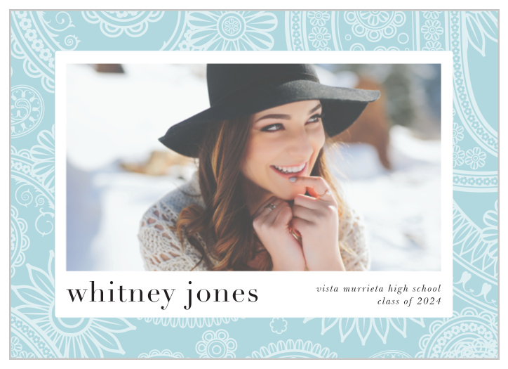 Choose the colors and fonts to fit your personality! Enter your graduation day details as well as the after-party celebration location and time! Pretty Paisley Graduation Announcements is a perfect choice. 