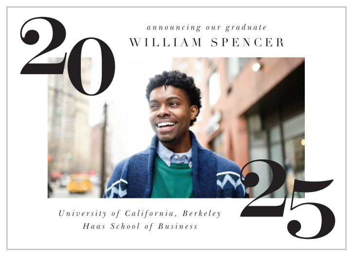 Broadcast your amazing accomplishment to your close friends and family with the chic look of our Photo Year Graduation Announcements.