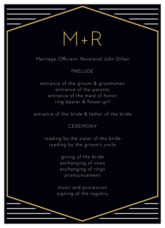Let family and friends know every step of your ceremony with our Golden Photo Wedding Programs. 