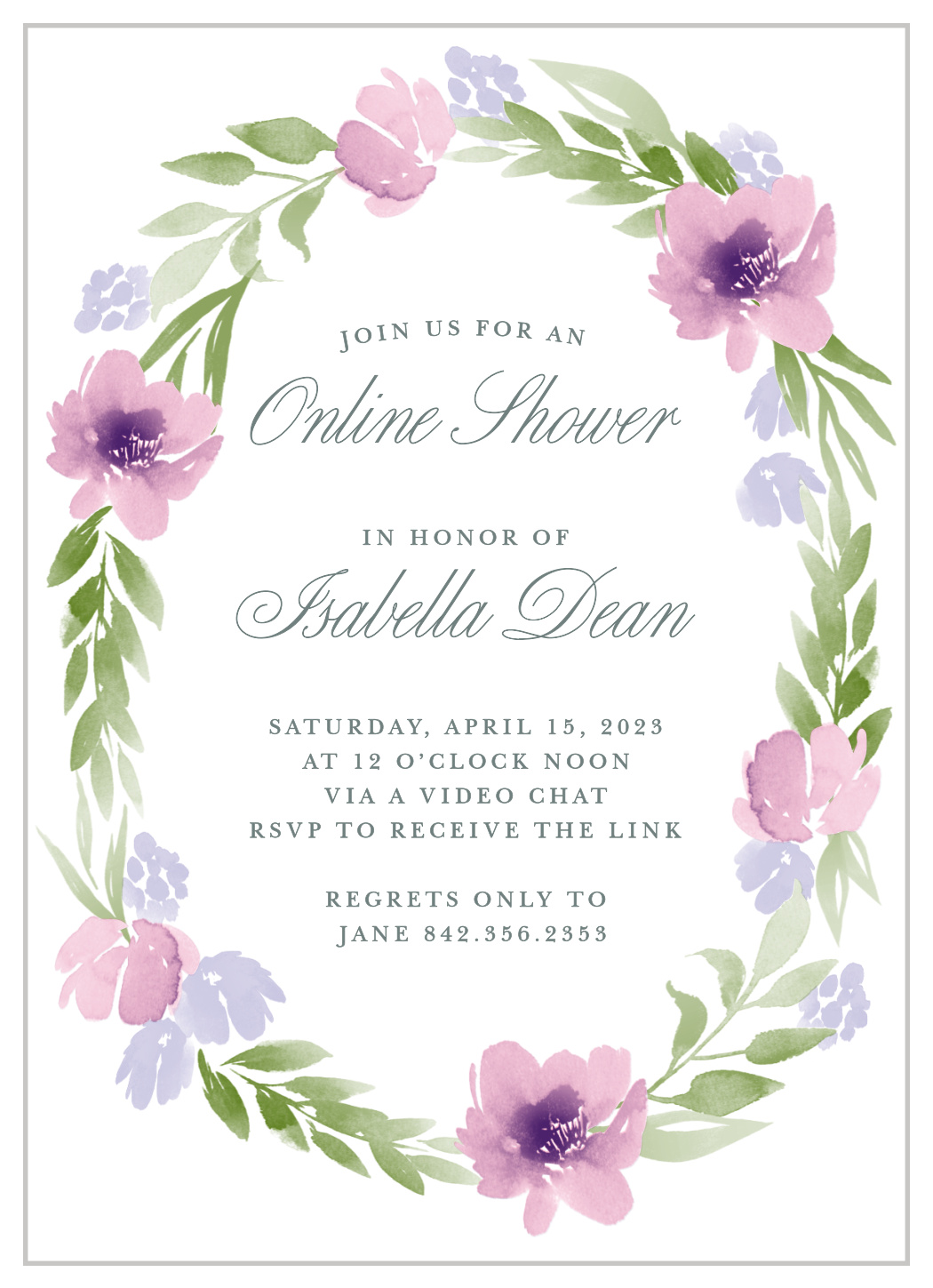 Floral Delight Long Distance Baby Shower Invitations