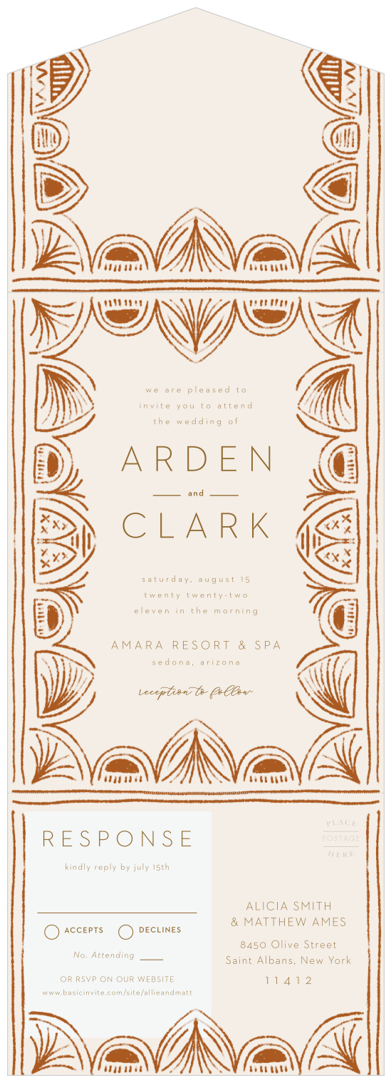 Browse no further than our Southwestern Slopes Seal & Send Wedding Invitations for the pottery-inspired touch you were looking for!