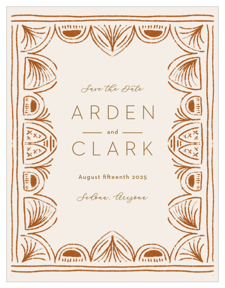 Look no further than our Southwestern Slopes Save the Date Cards to announce your wedding date!