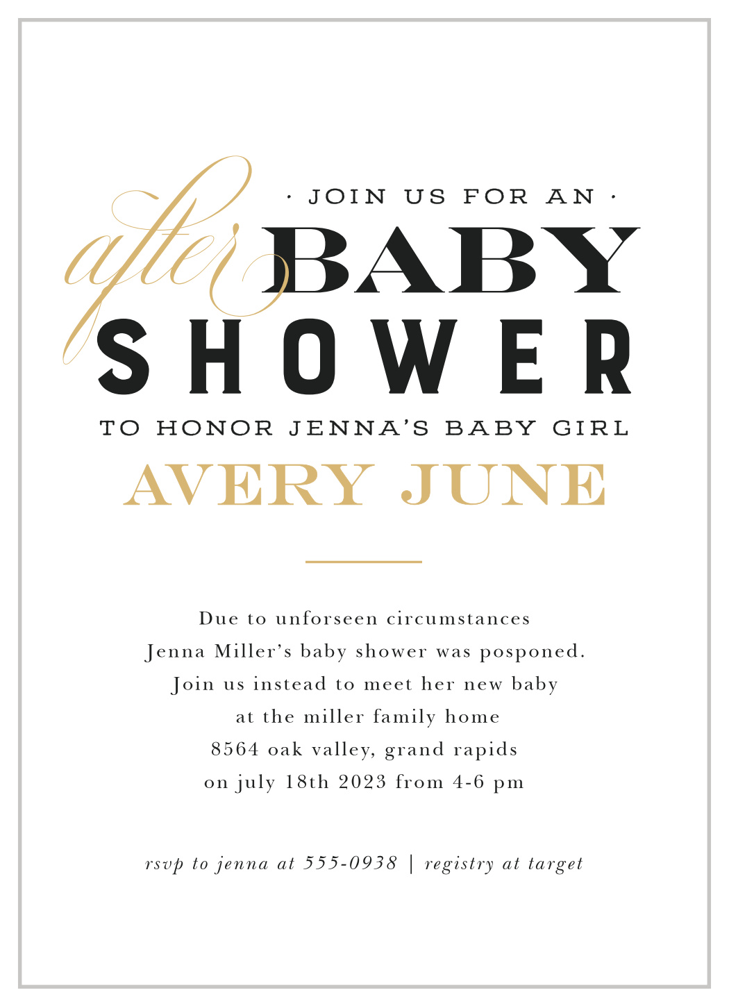 After Shower Baby Shower Invitations