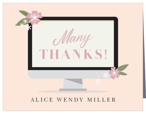 Thank everyone that supported you and your new little one with our Online Computer Long Distance Baby Shower Thank You Cards. 