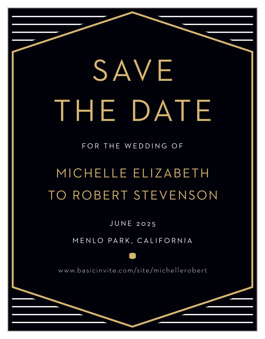 Golden Photo Save the Date Cards