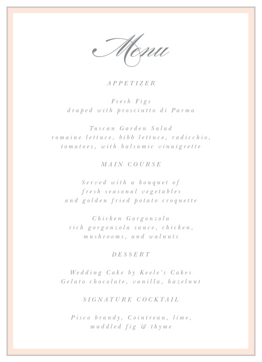 Wedding Menus | Design Your Menu Cards Instantly Online!