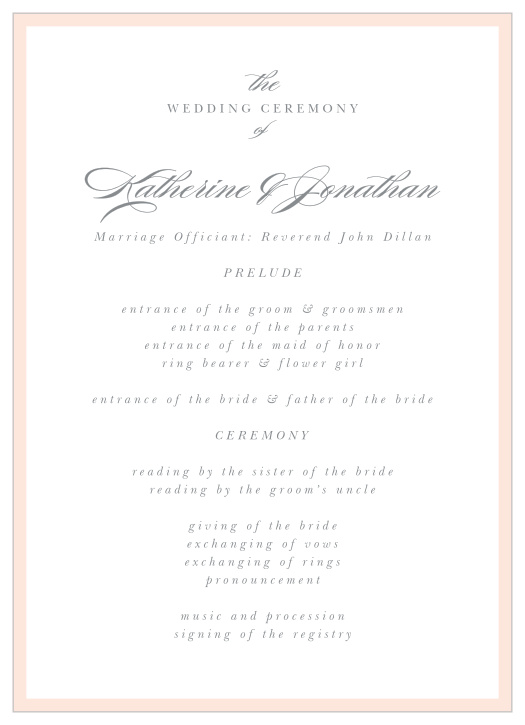 Mild Colorblock Wedding Menus by Basic Invite