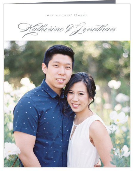 Our Mild Colorblock Wedding Thank You Cards perfectly represent your appreciation for the support you received on your special day from family and friends.