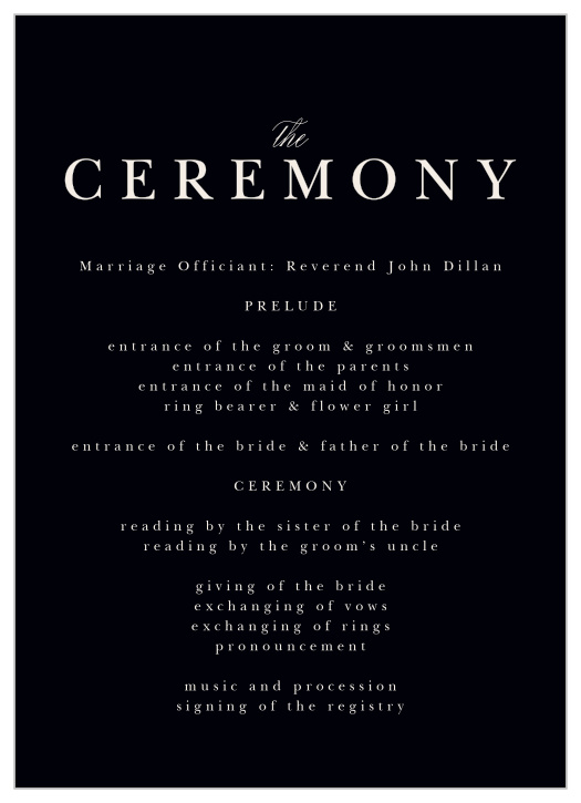 Keep your guests in the loop throughout the day with our Swirling Flourish Wedding Programs!