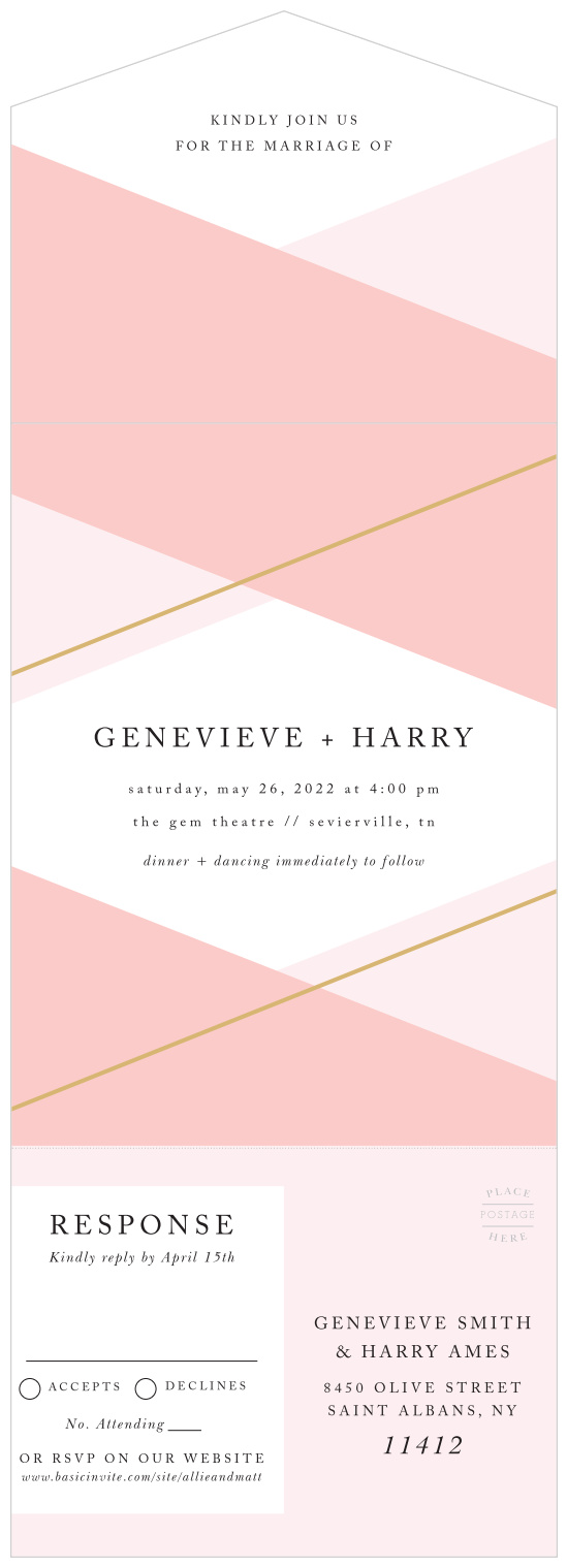 Bring family and friends together to celebrate your marriage with our Suave Urbane Seal & Send Wedding Invitations.