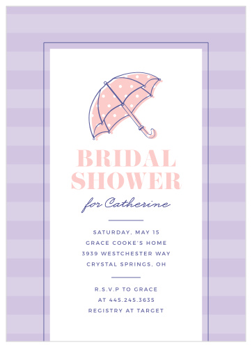 Our Polka Dot Umbrella Bridal Shower Invitations are a wonderful way to gather your friends and family to celebrate before the big day.