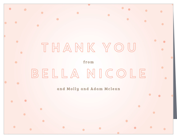 Convey your gratitude with the Dapper Dots Girl Christening Thank You Cards.
