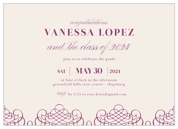 Stand out with the one of a kind Up & Up Graduation Announcement. Show off your graduate this glorious event. Customize the colors and fonts to fit your personality! Enter your graduation day details as well as the after party celebration! 