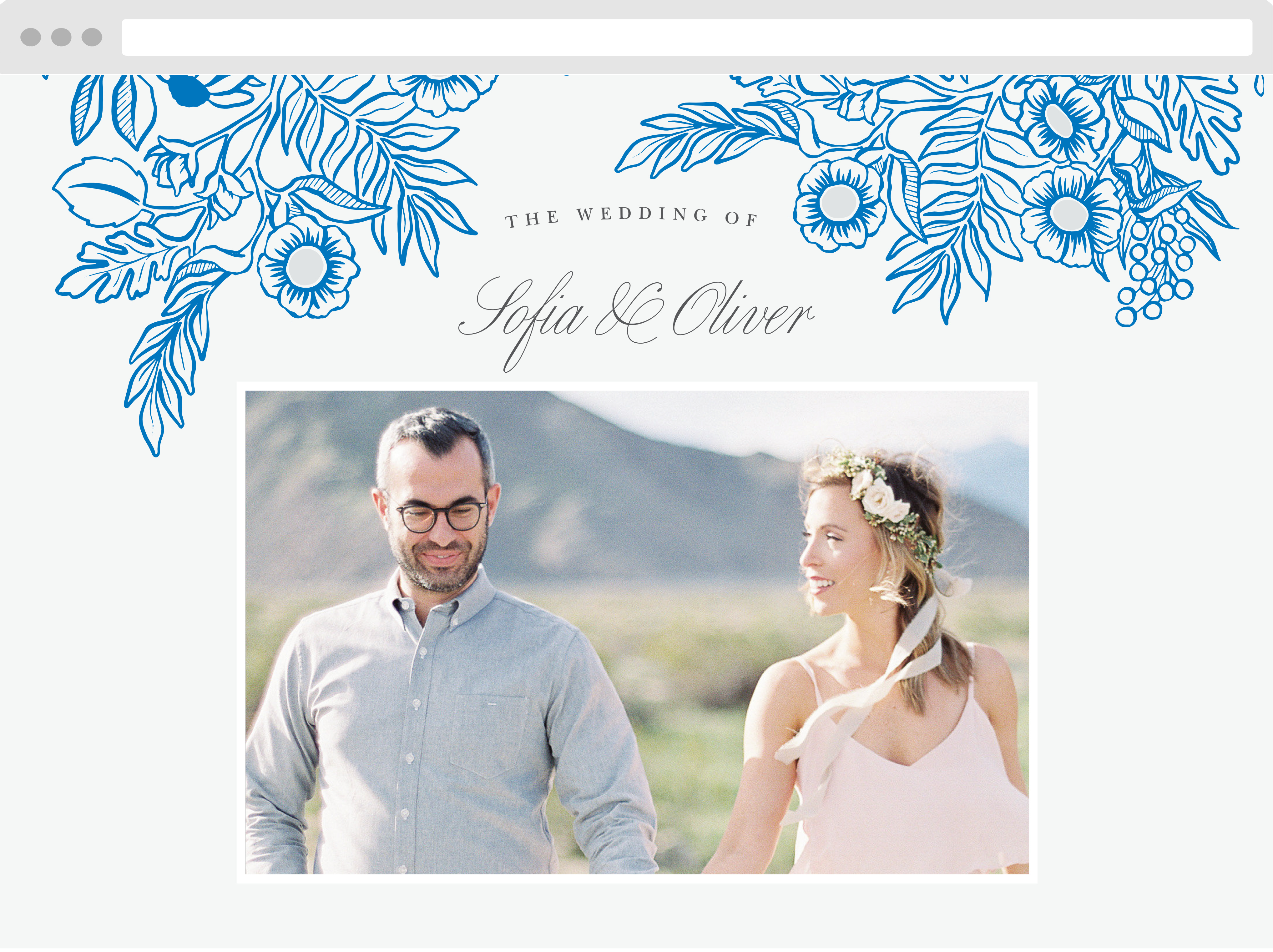 Bold Floral Wedding Website