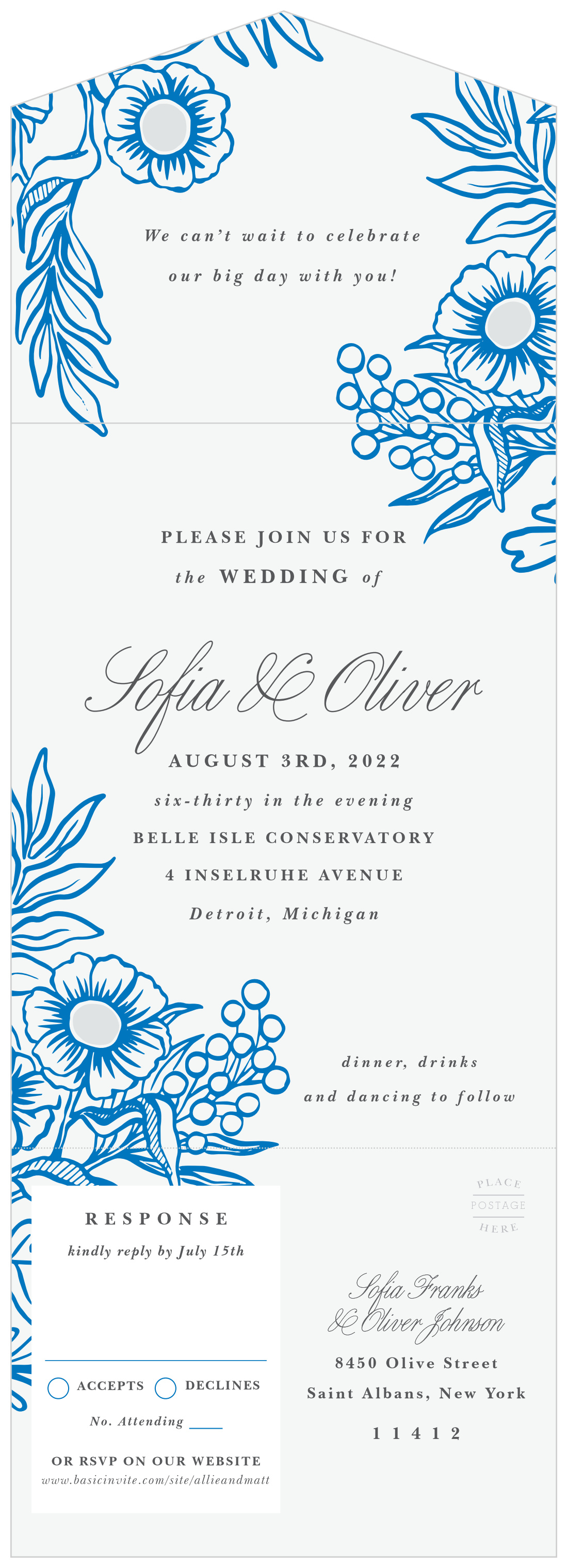 Bold Florals Seal & Send Wedding Invitations