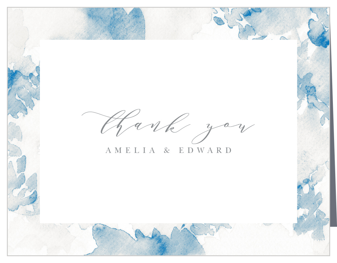 Floral Wash Wedding Thank You Cards