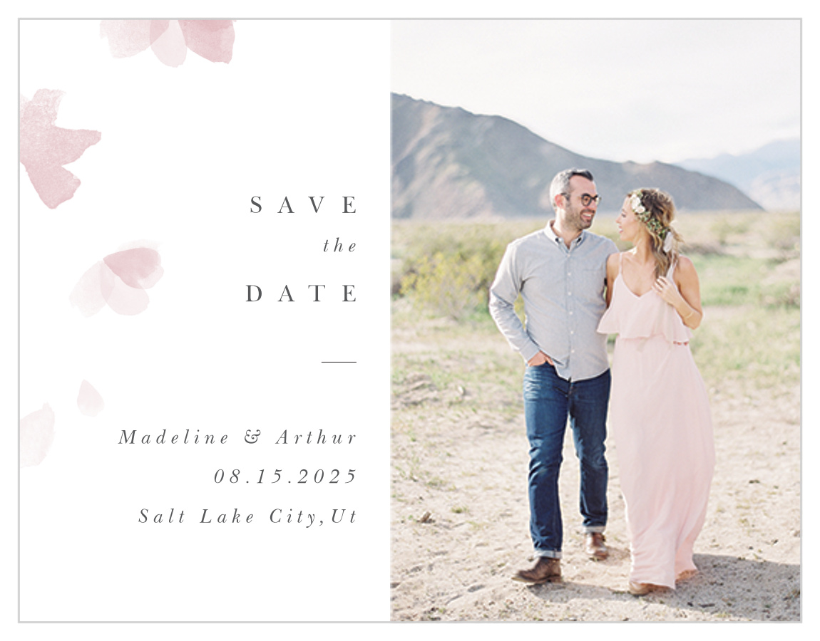 Falling Petals Save the Date Cards