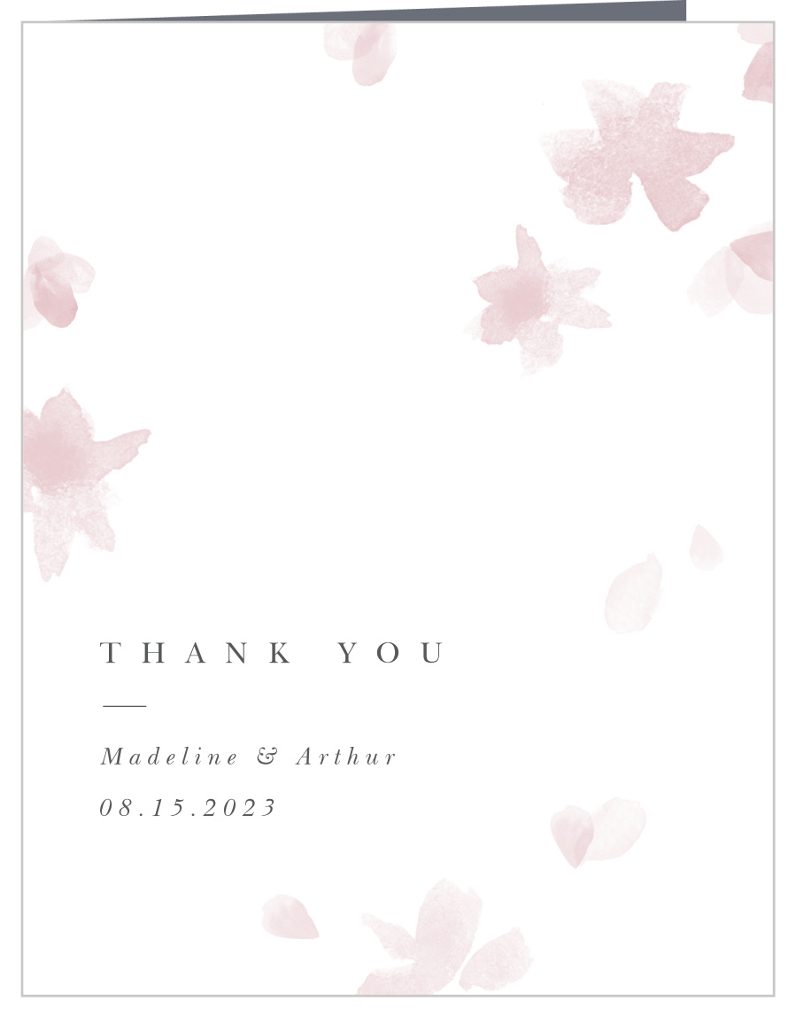 Falling Petals Wedding Thank You Cards by Basic Invite