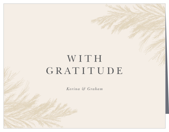 Send a message of gratitude to those who showed support on your special day with the Pampas Boho Wedding Thank You Cards.