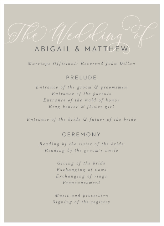 Dress your wedding in style with our Come Together Wedding Programs. 