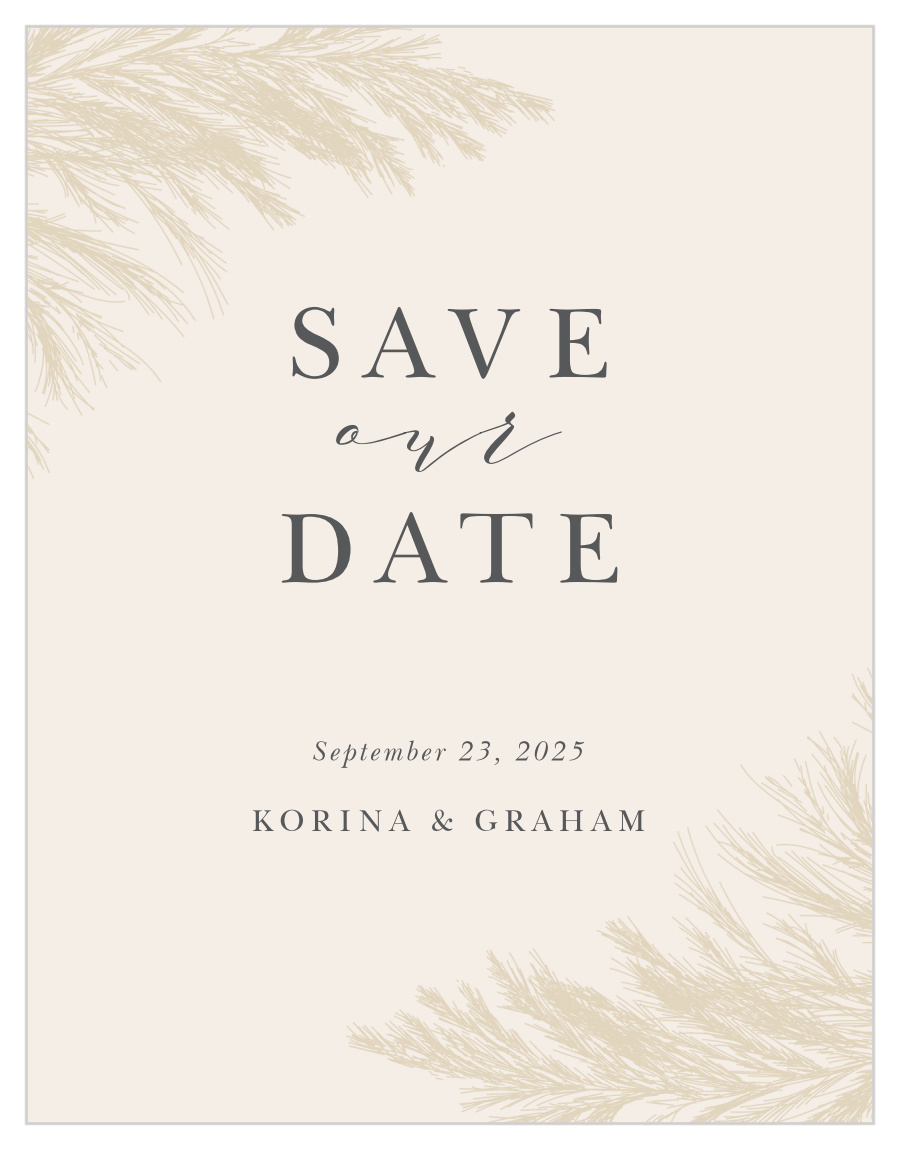 Pampas Boho Save the Date Cards