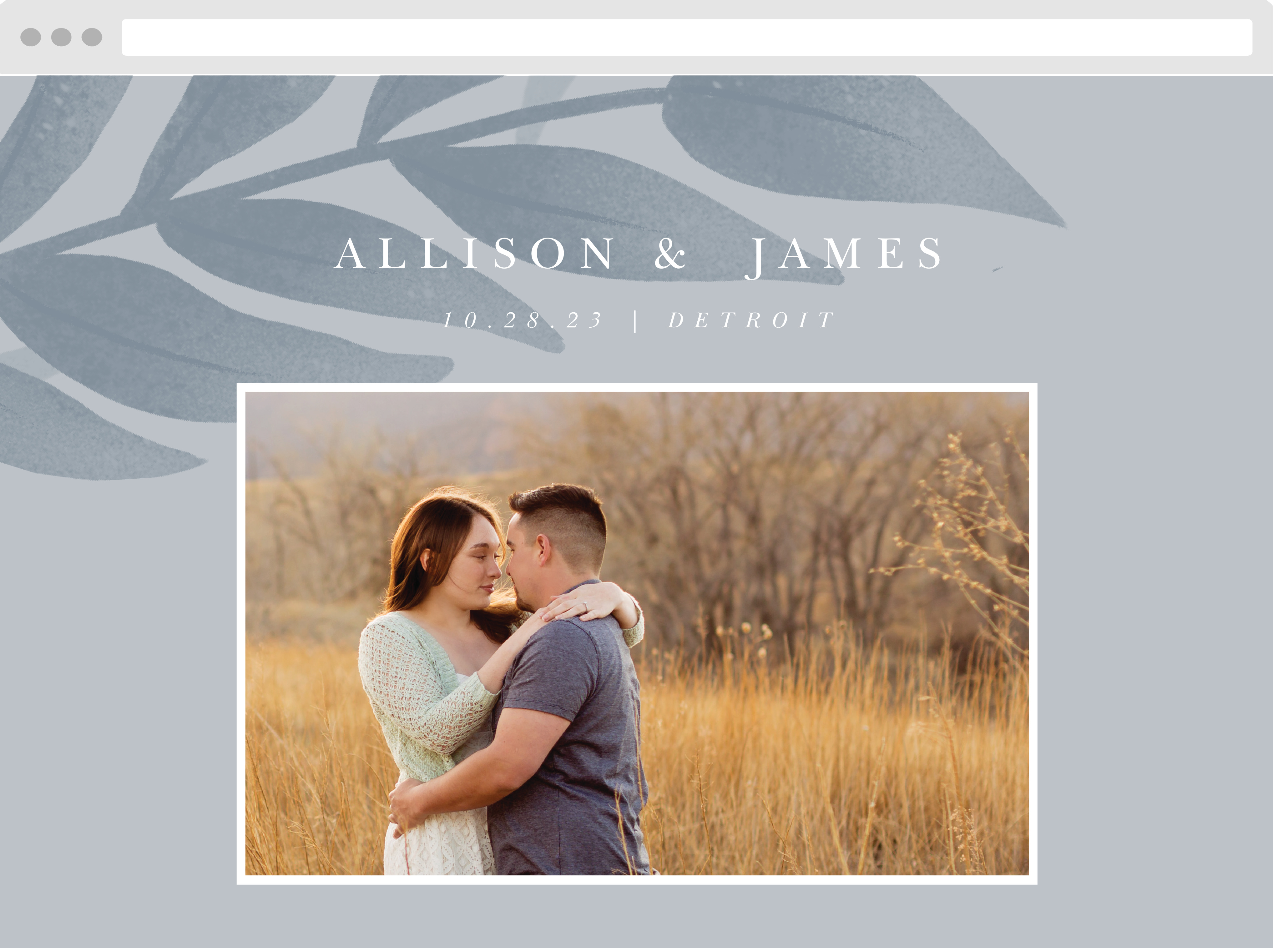Evening Garden Wedding Website