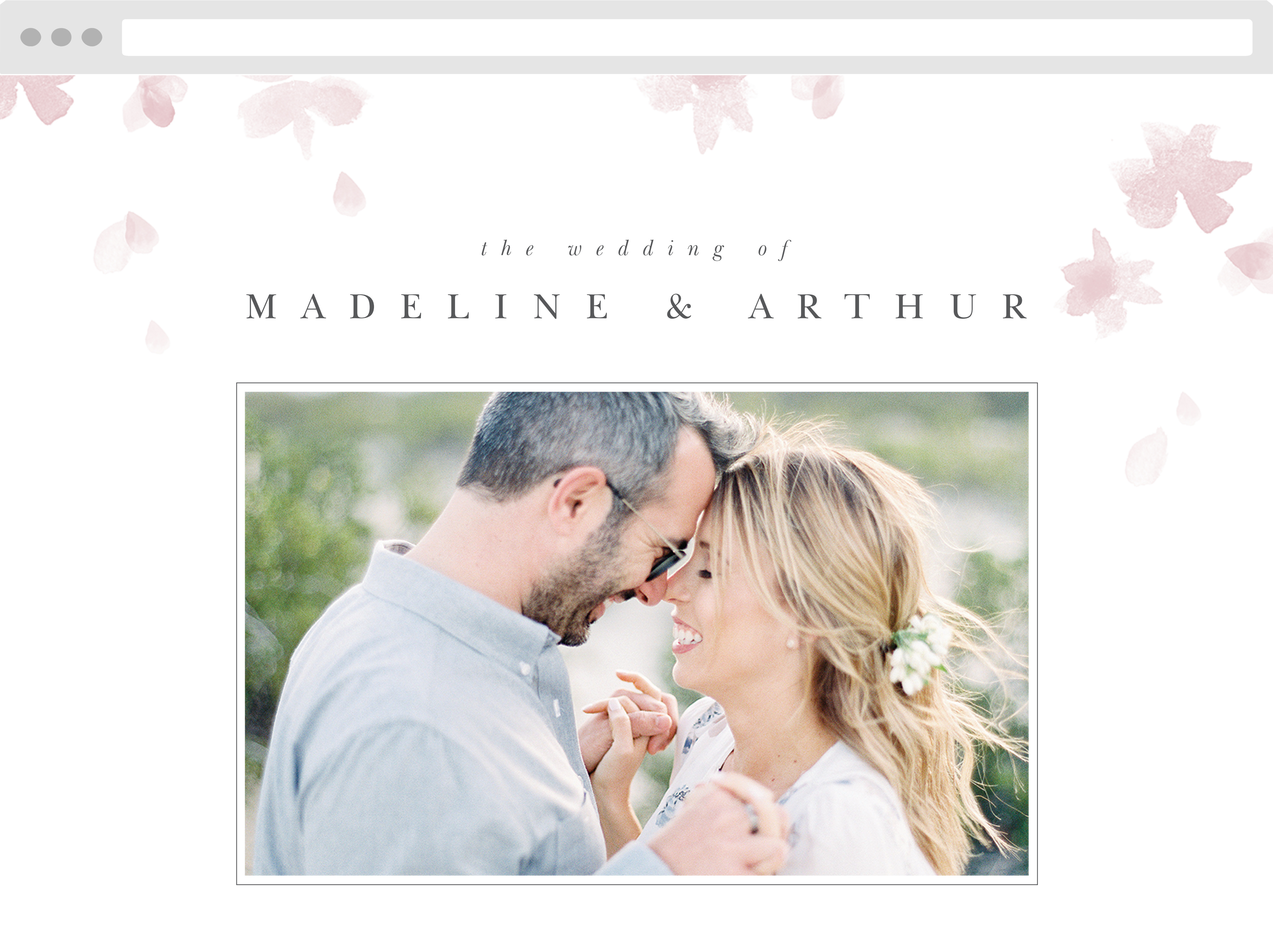 Falling Petals Wedding Website