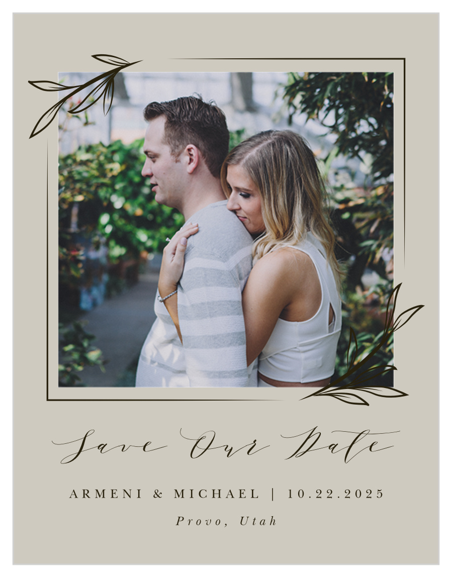 Vine Wreath Save the Date Cards