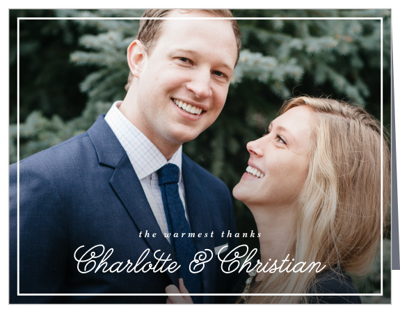 Show your family and friends how much you appreciated their support and presence on your special day with our Frame Sophistication Wedding Thank You Cards.