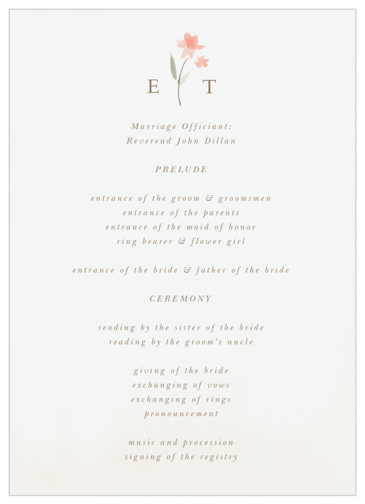 Our Watercolor Ampersand Wedding Programs are the perfect way to keep the days events organized for you and your wedding guests alike!