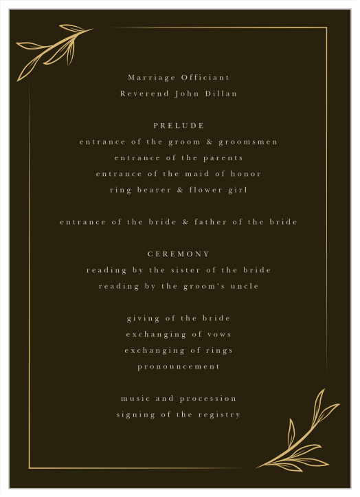 Allow your guests to feel more apart in your event by handing out our Vine Wreath Wedding Programs!