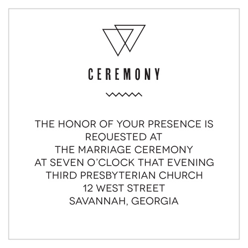 Invite your guests to your ceremony with this ceremony card.