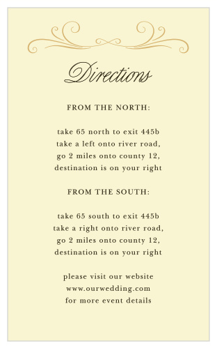 Make an enchanting impression with our Old World Vintage Direction Cards.