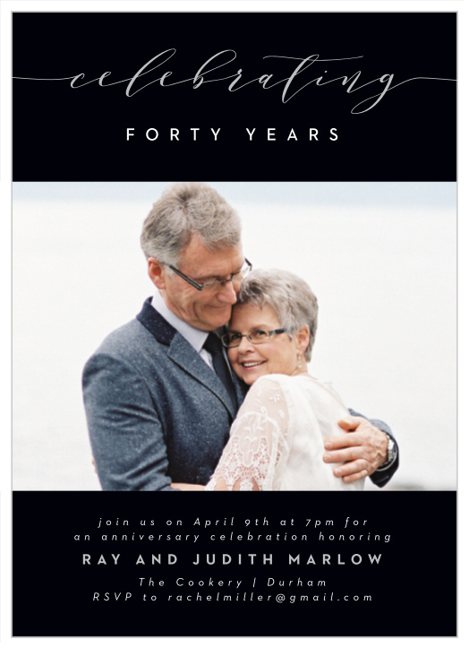 Bring family and friends together to commemorate the life you share with your partner with our Understated Elegance Anniversary Invitations.
