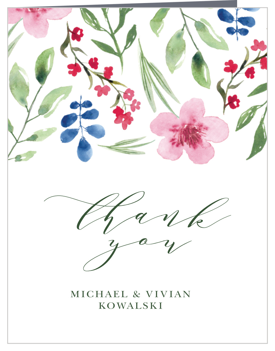 Spring Wreath Anniversary Thank You Cards