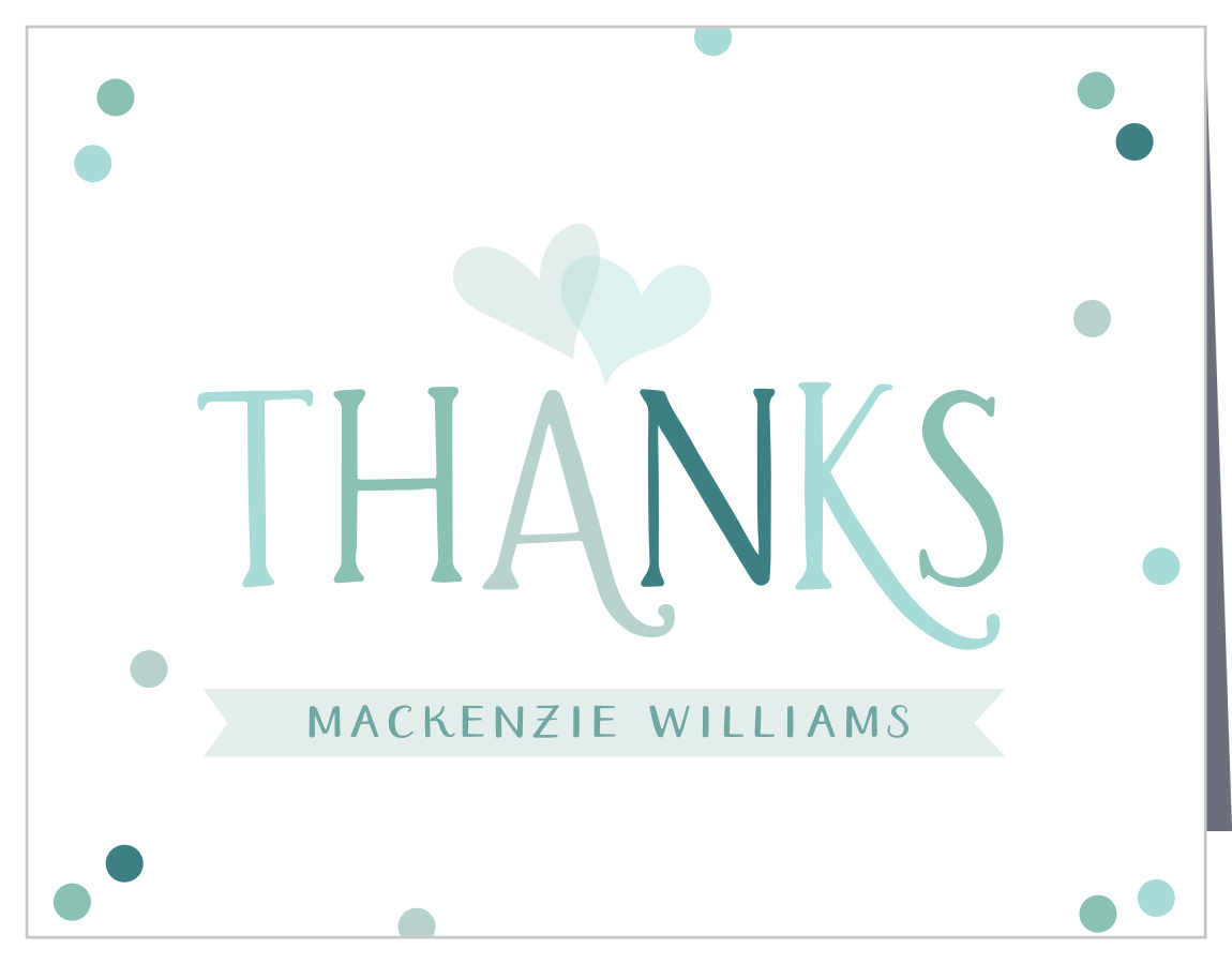 Twins Confetti Baby Shower Thank You Cards