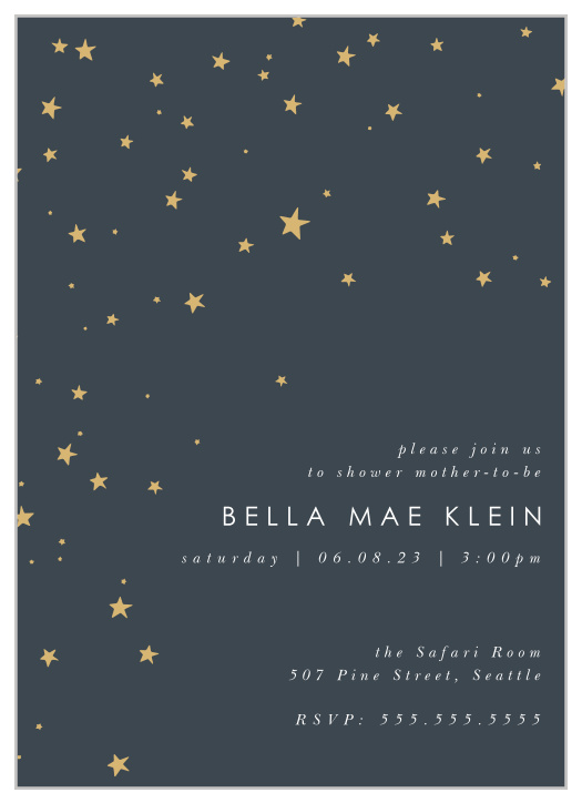 Surround yourself with family and friends to celebrate your little one on the way with our Stars are Twinkling Baby Shower Invitations,