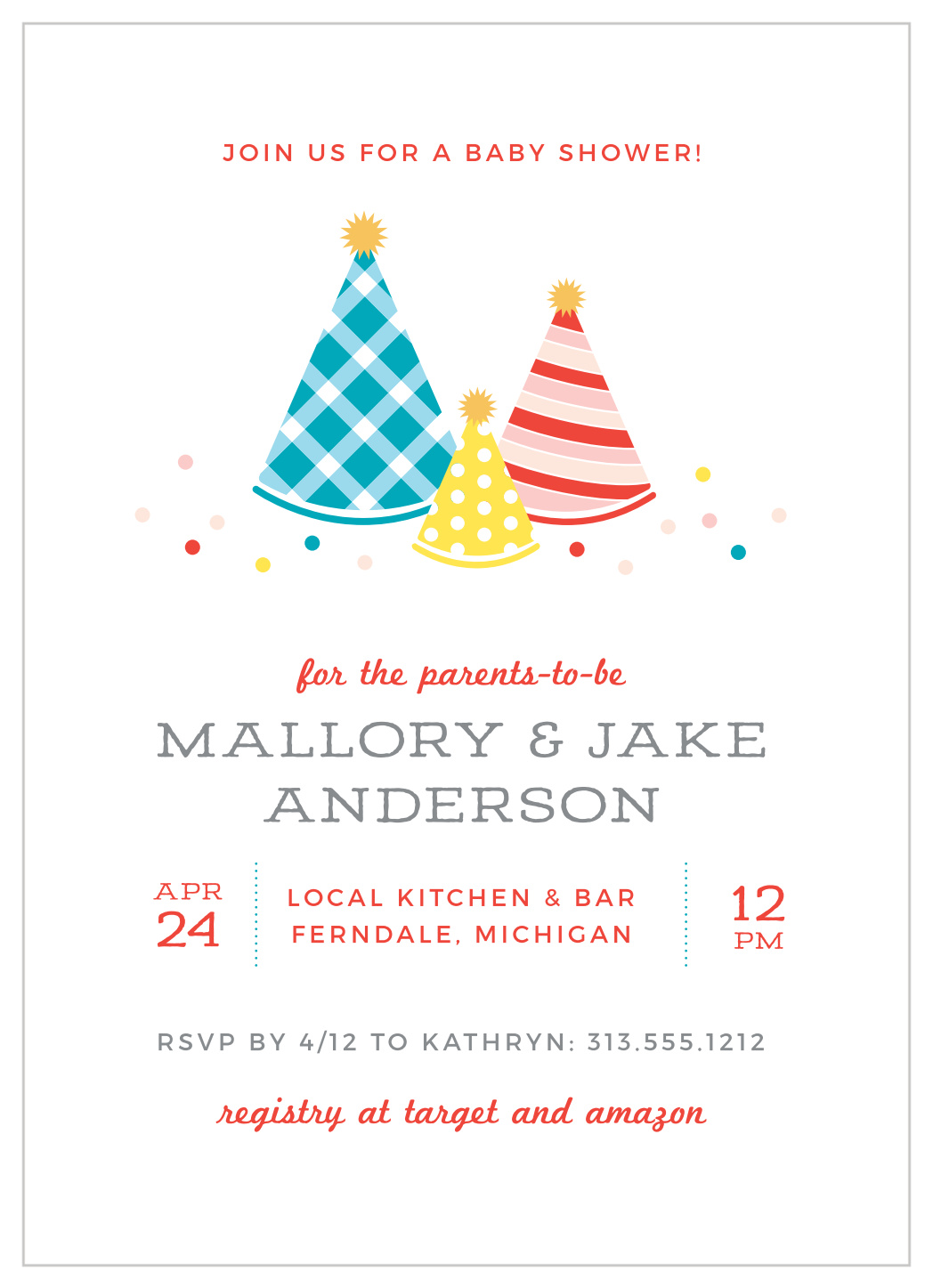 Party of Three Baby Shower Invitations