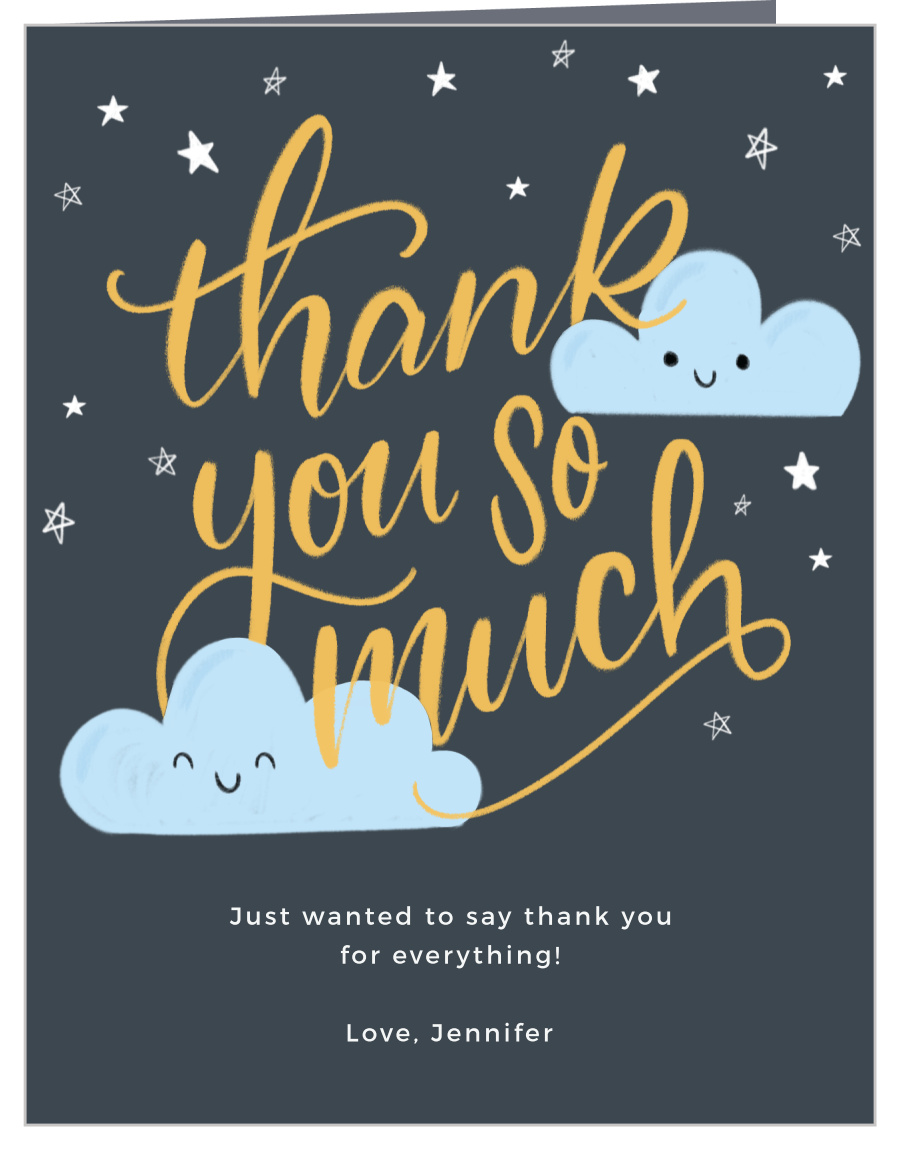 Cutie Moon Baby Shower Thank You Cards