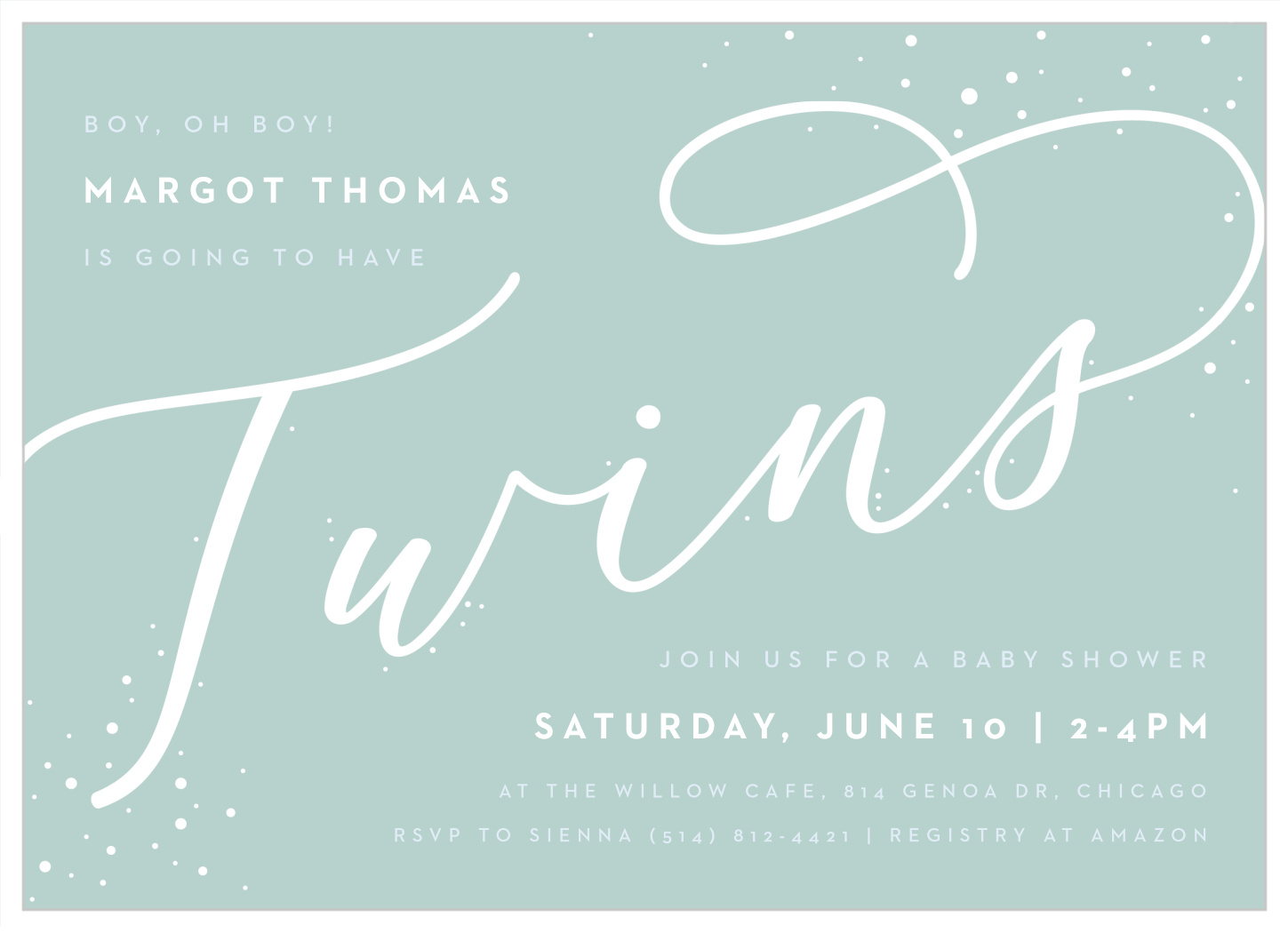 Bubbly Twins Baby Shower Invitations