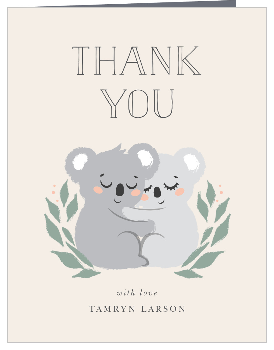 Koala Twins Baby Shower Thank You Cards