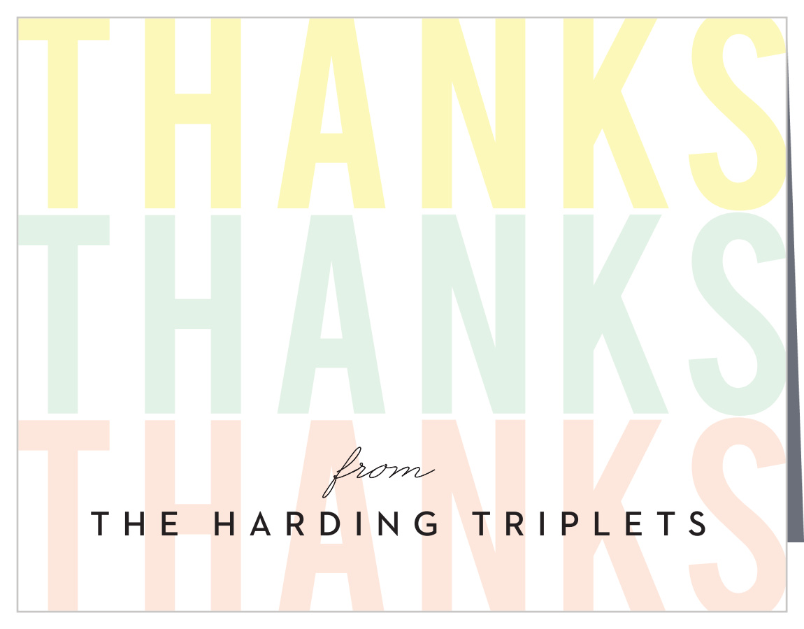 Triplet Play Baby Shower Thank You Cards