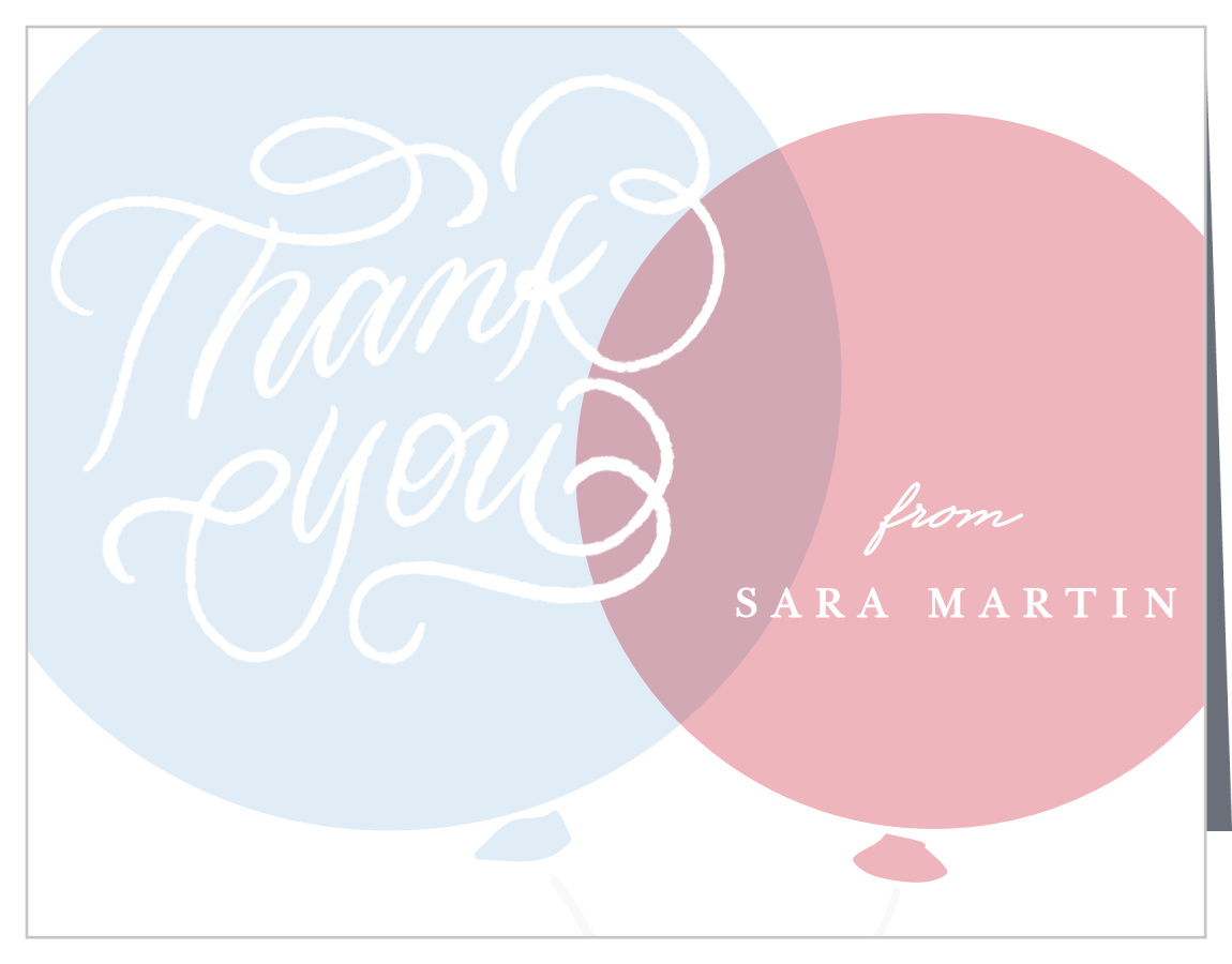 Double Balloons Baby Shower Thank You Cards