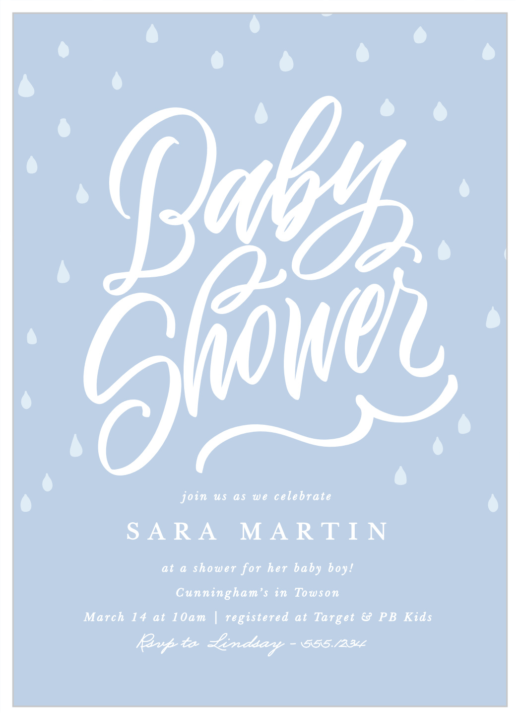 Rainy Day Baby Shower Invitations