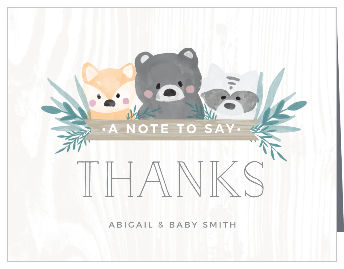 Rustic Forest Baby Shower Thank You Cards