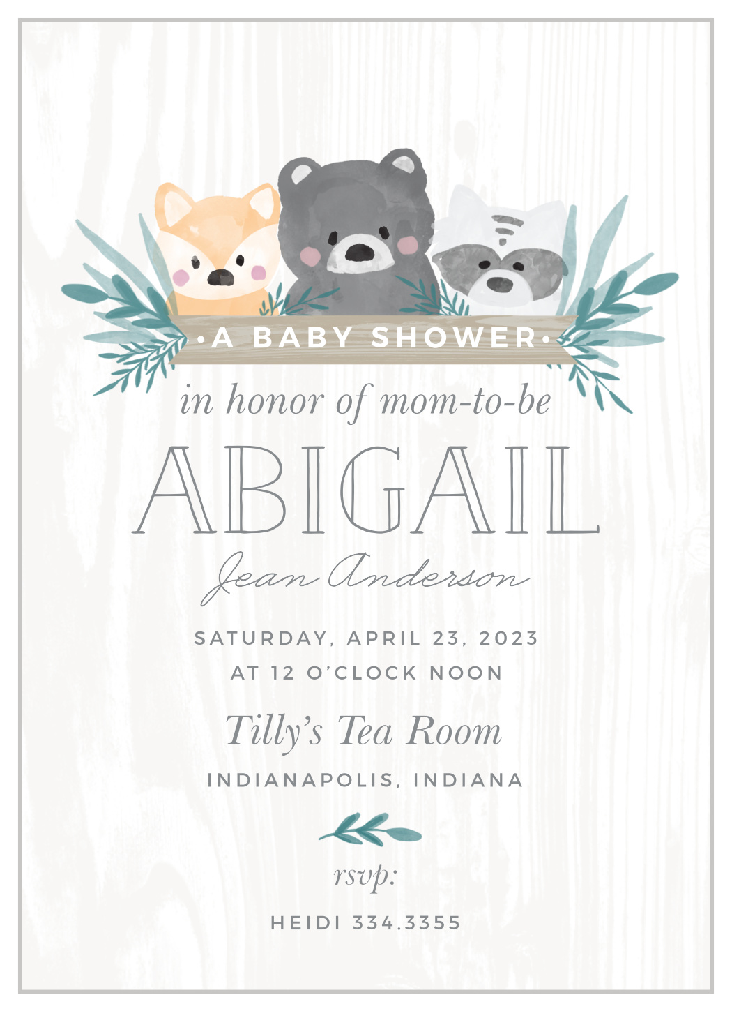 Rustic Forest Baby Shower Invitations