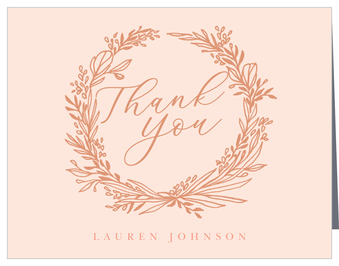 Modern Wreath Baby Shower Thank You Cards