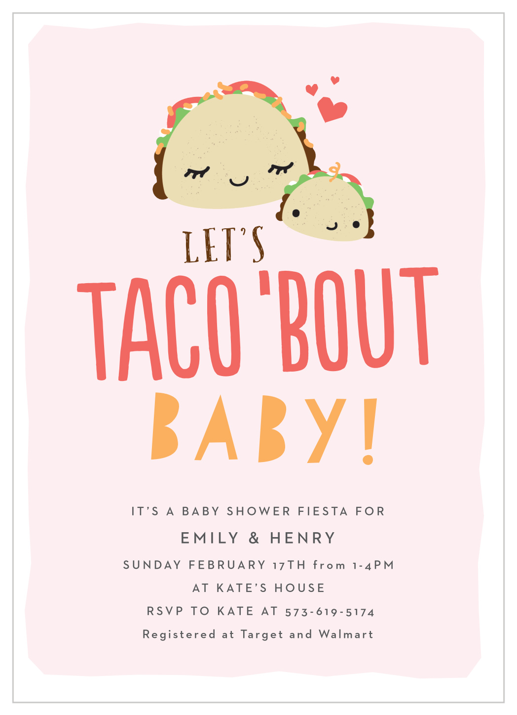 Little Taco Baby Shower Invitations